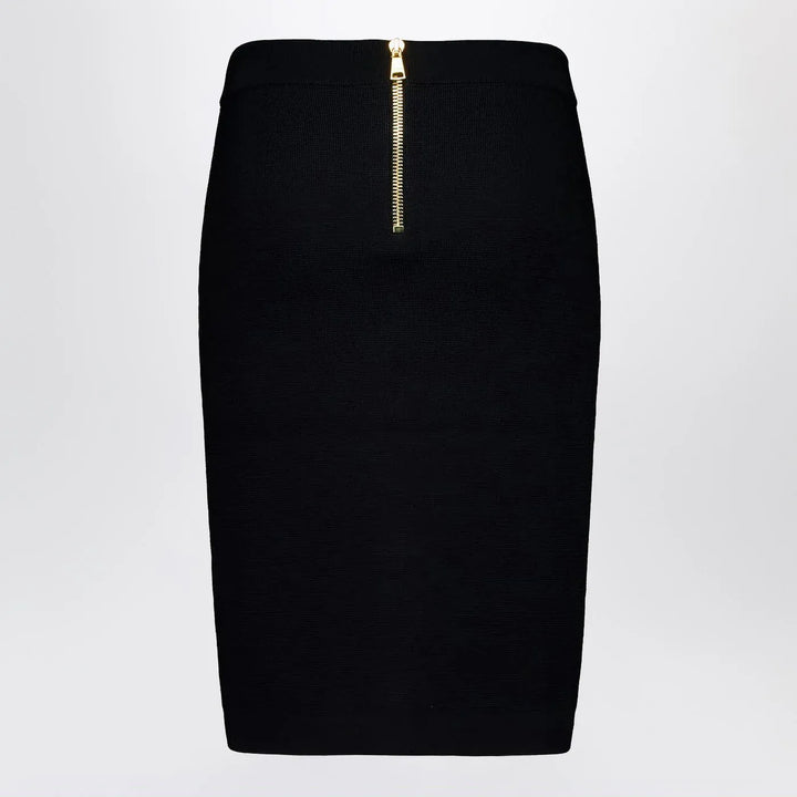 Balmain - Black tweed pencil skirt Brand Skirts 44  FR