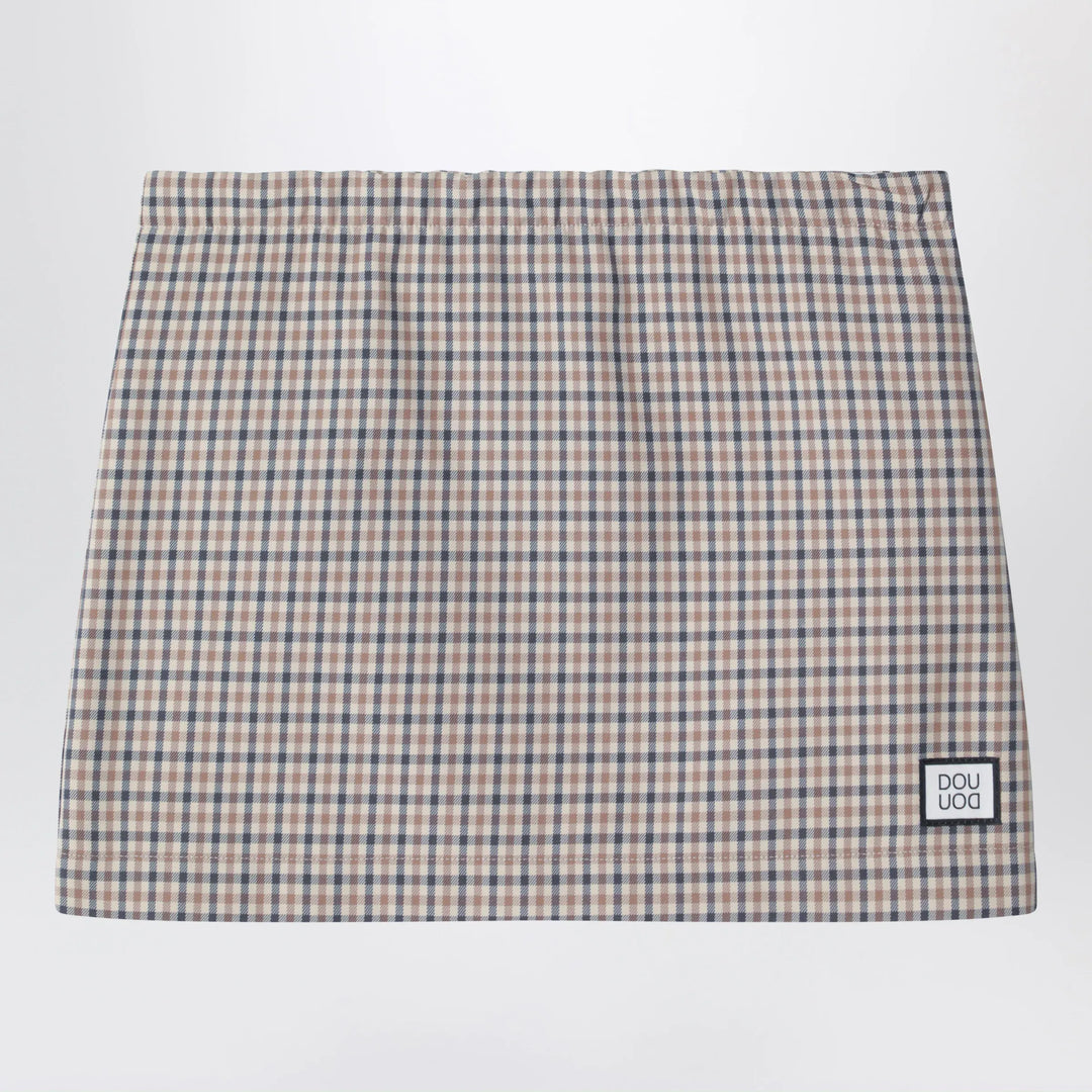 Douuod - Betulla beige mini skirt with check pattern Brand Skirts 10
