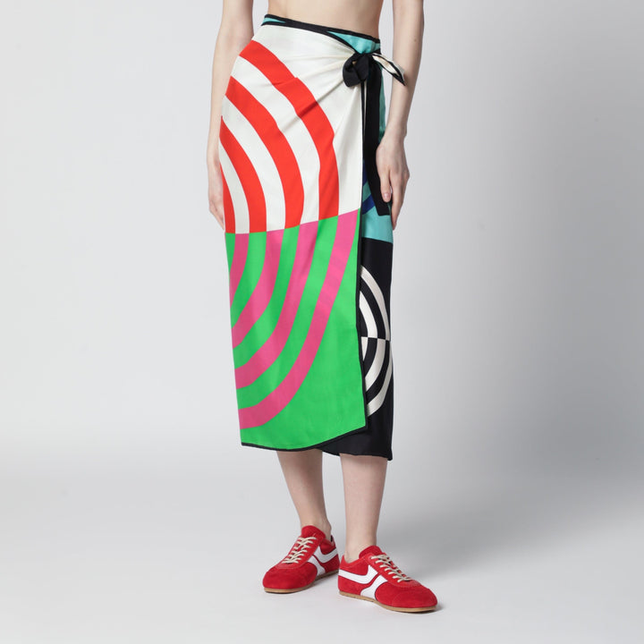 Skirts TU Dries Van Noten - Multicolor graphic print silk skirt Brand