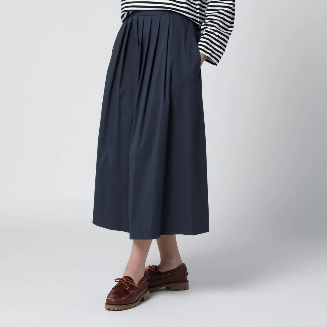 PT Torino - Blue pleated cotton-blend skirt Brand Skirts