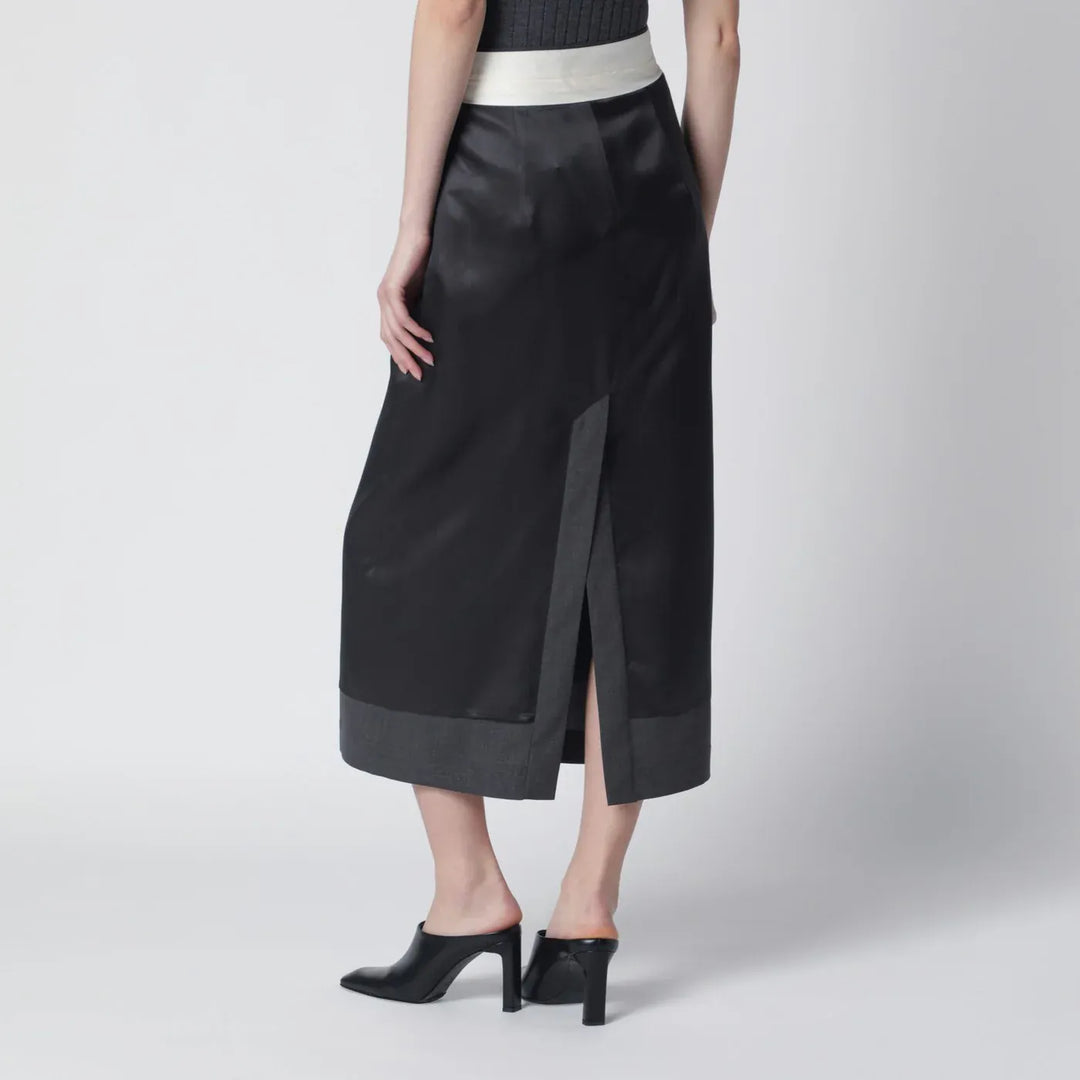 Róhe - Dark grey inside-out midi skirt Brand Skirts