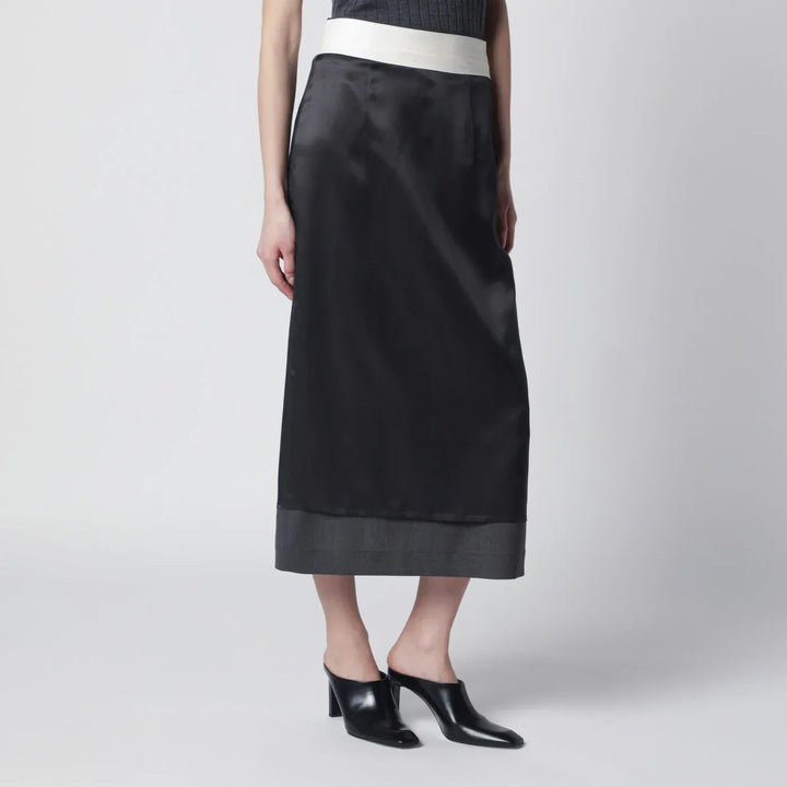 Róhe - Dark grey inside-out midi skirt Brand Skirts