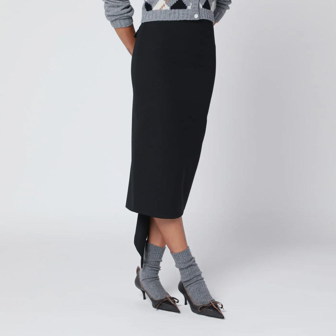 TheLatest - Black cotton midi skirt Brand Skirts
