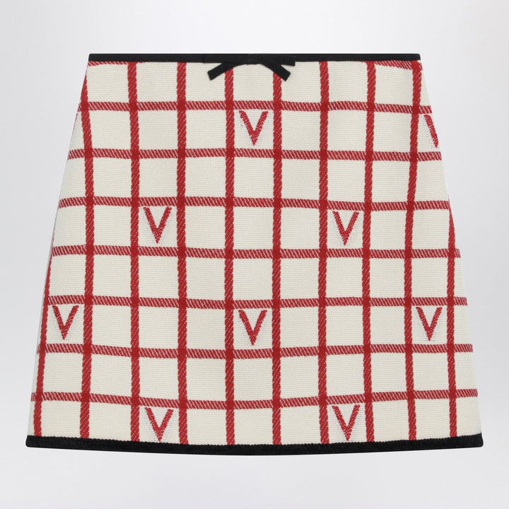 Skirts Valentino - Ivory skirt with Check Vlogo pattern Brand