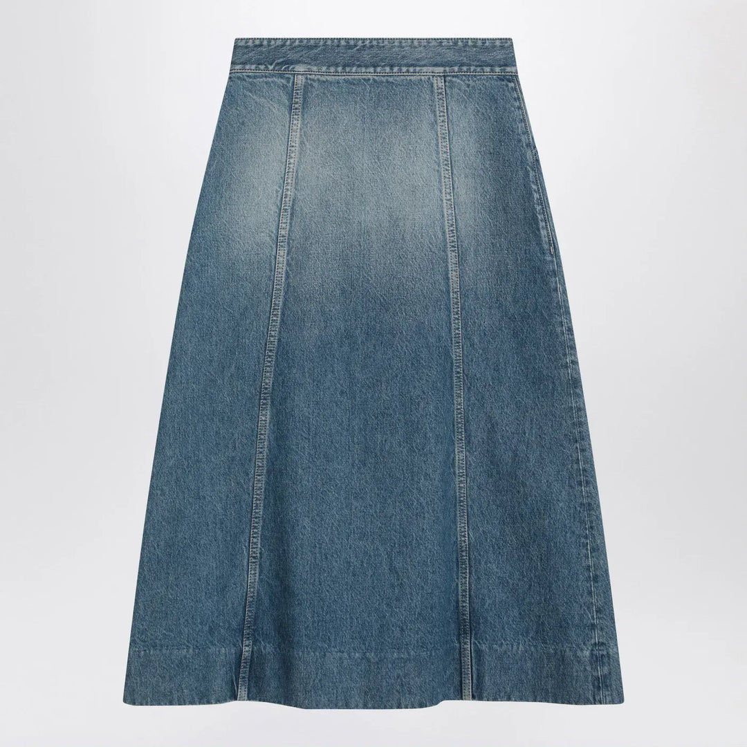 Valentino - Washed denim midi skirt Brand Skirts