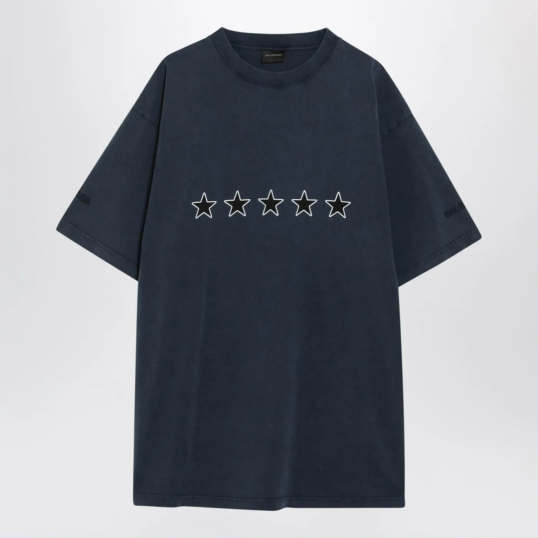 Balenciaga - Washed navy blue oversized T-shirt Brand T-Shirt S