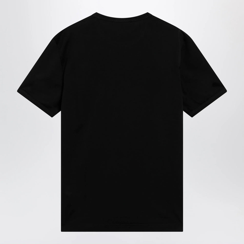 Dolce&Gabbana - Cotton T-shirt with logo plaque in black Brand T-Shirt
