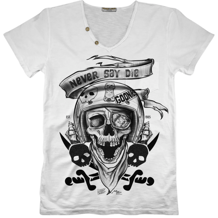 Vintabros T-shirt Vintabros Never Say Die Men V-neck T-shirt Brand