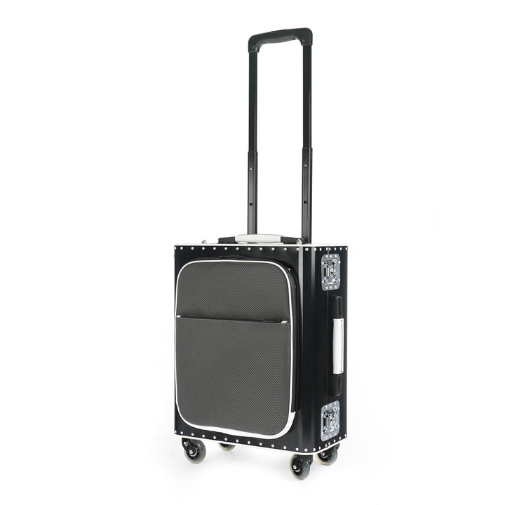 Tecknomonster Trolley Tecknomonster Kronos L Flap Cabin Trolley Black and White Titanium Brand