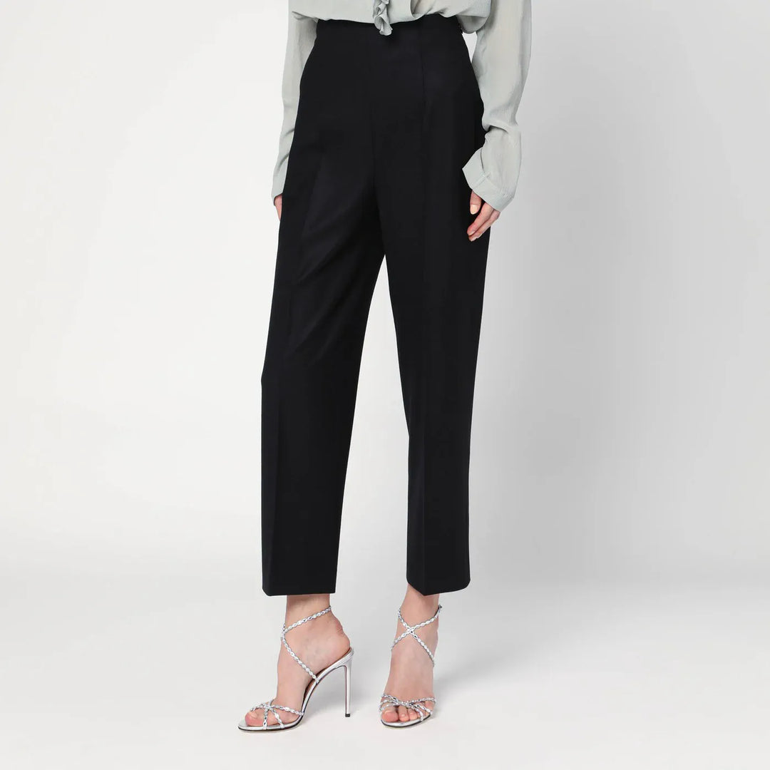 Alberta Ferretti - Black wool-blend trousers Brand Trousers 40  IT