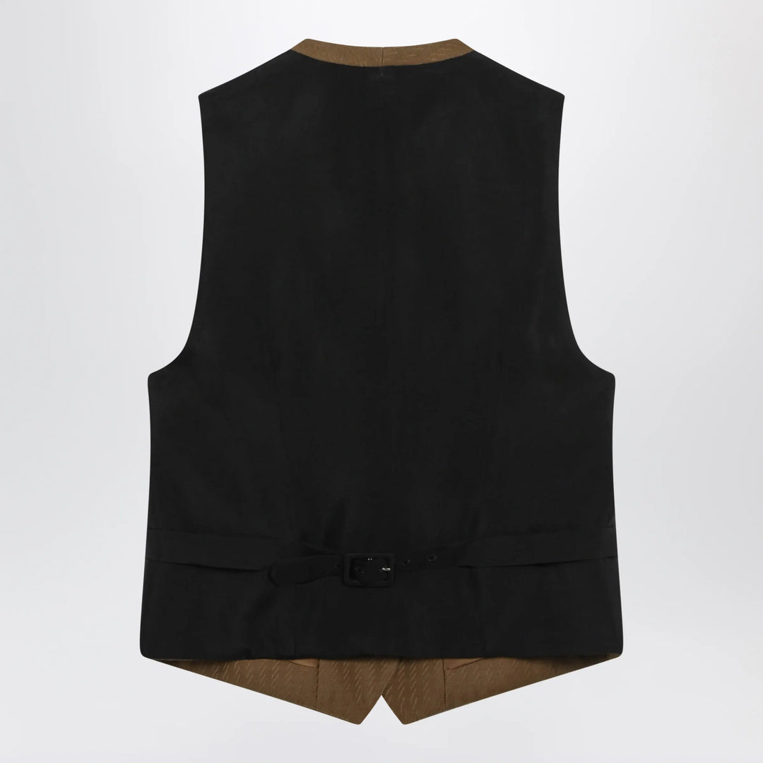Burberry - Brown wool and mohair vest by Burberry Brand Vests