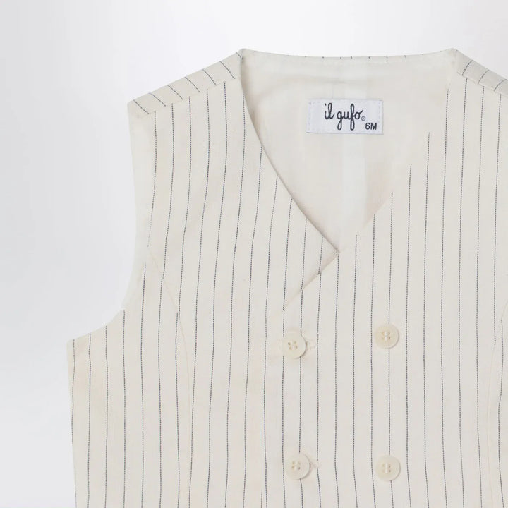 Il Gufo - Double-breasted vest in pinstriped cotton Brand Vests 6