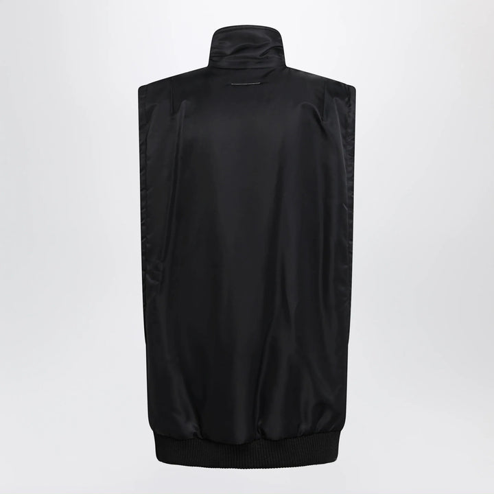 MM6 Maison Margiela - Black Nylon Zip-Up Vest Brand Vests