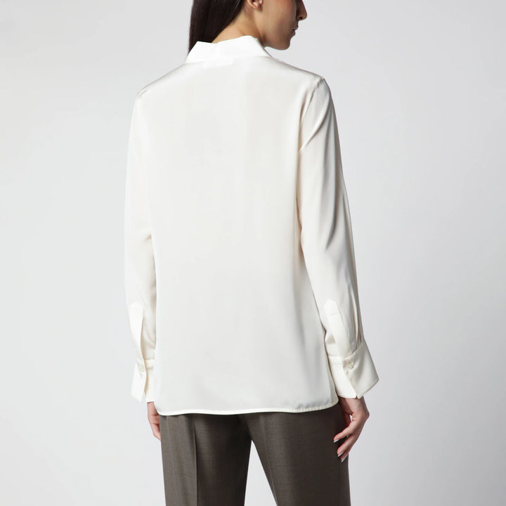 Victoria Beckham - Ivory Silk V-Neck Blouse Brand