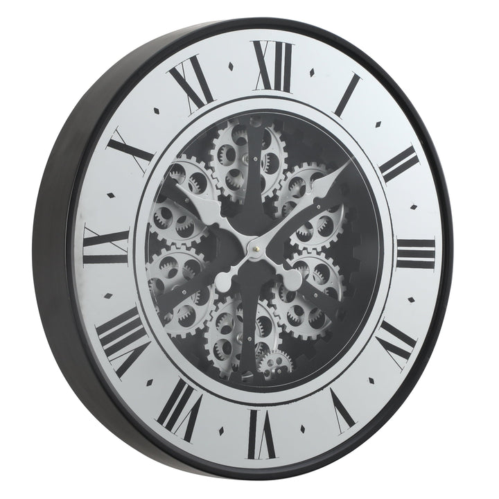 Chilli Wall Clock Incest Round French Mirrored Moving Cogs Wall Clock - Black w/Silver Brand