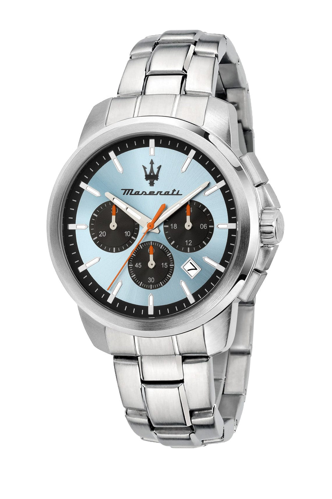 Watch Maserati Successo 42mm Chrono Blue Dial Stainless Steel Strap Watch Brand