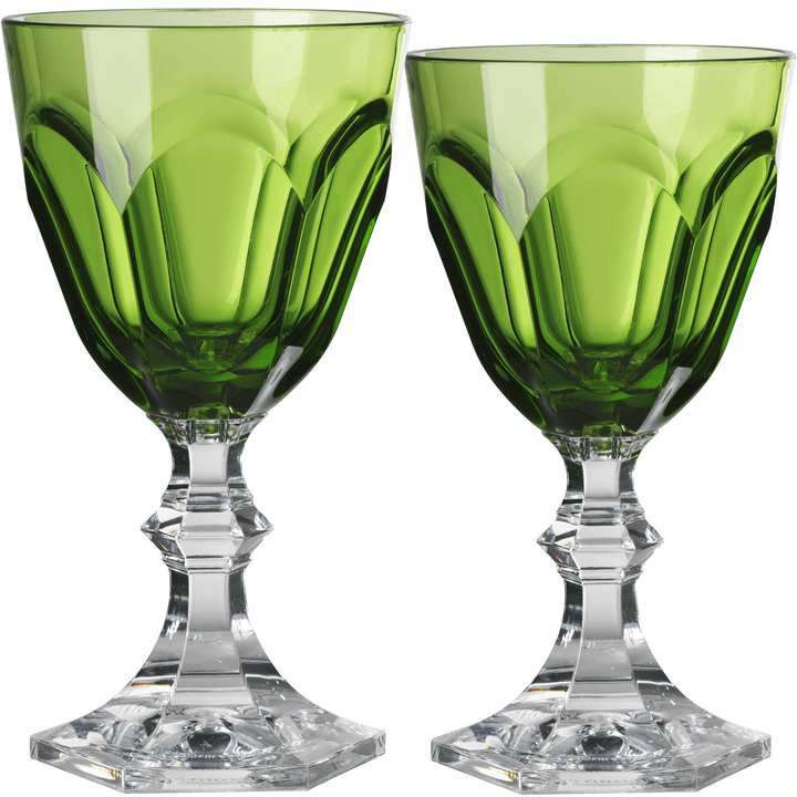 Mario Luca Giusti Water Glass Mario Luca Giusti Dolce Vita Set of 2 Wine &amp; Water Glass Green Brand