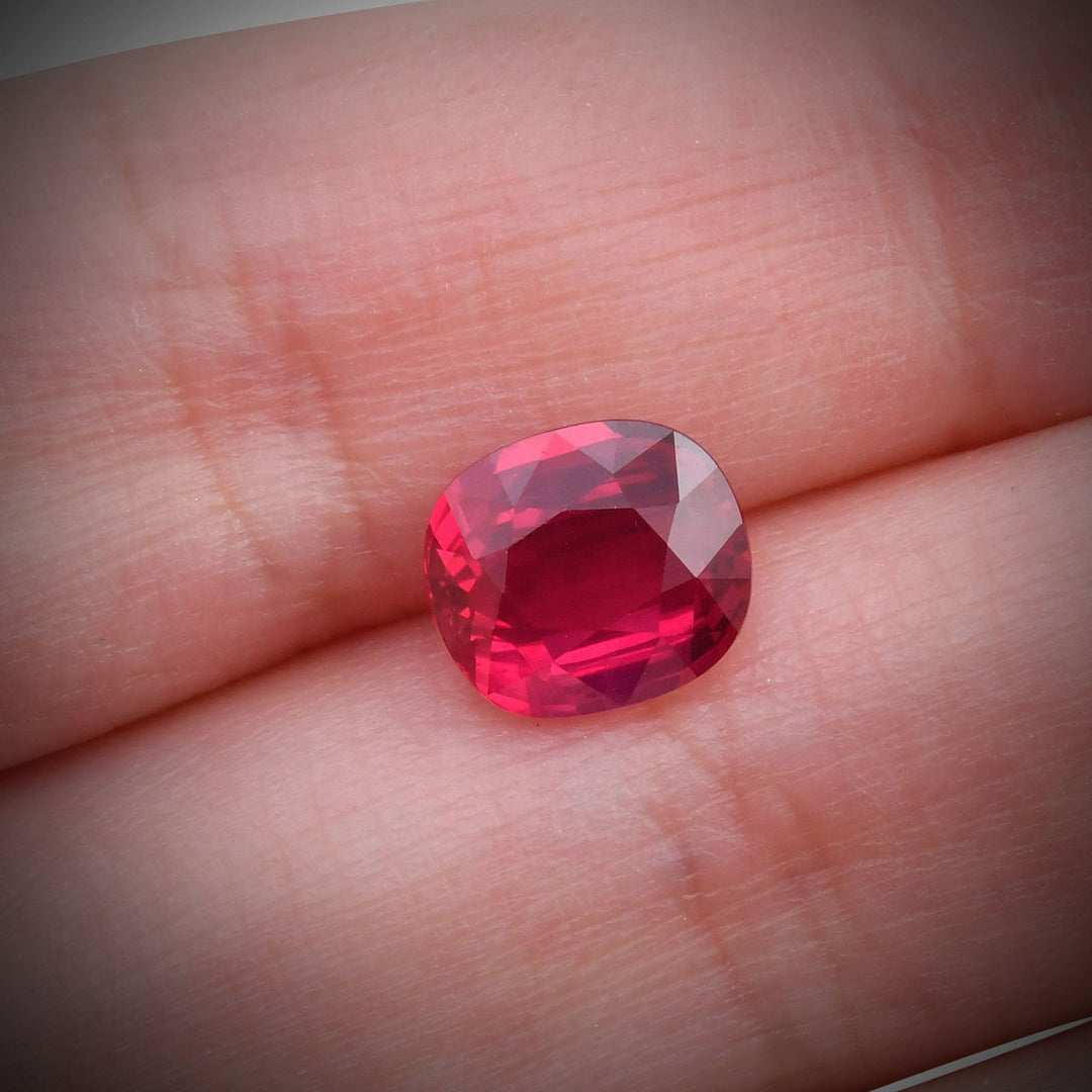 2.98 Carat Red MOZAMBIQUE Cushion Ruby GRS