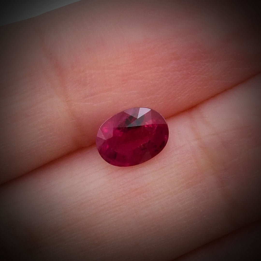 1.44 Carat Red  Oval Ruby