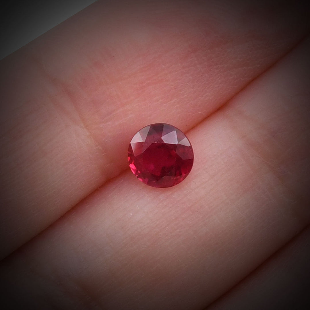 1.30 Carat Red  Round Ruby
