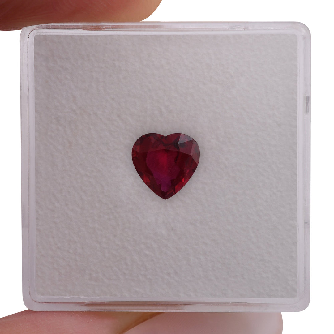 0.87 Carat Red MOZAMBIQUE Heart Ruby