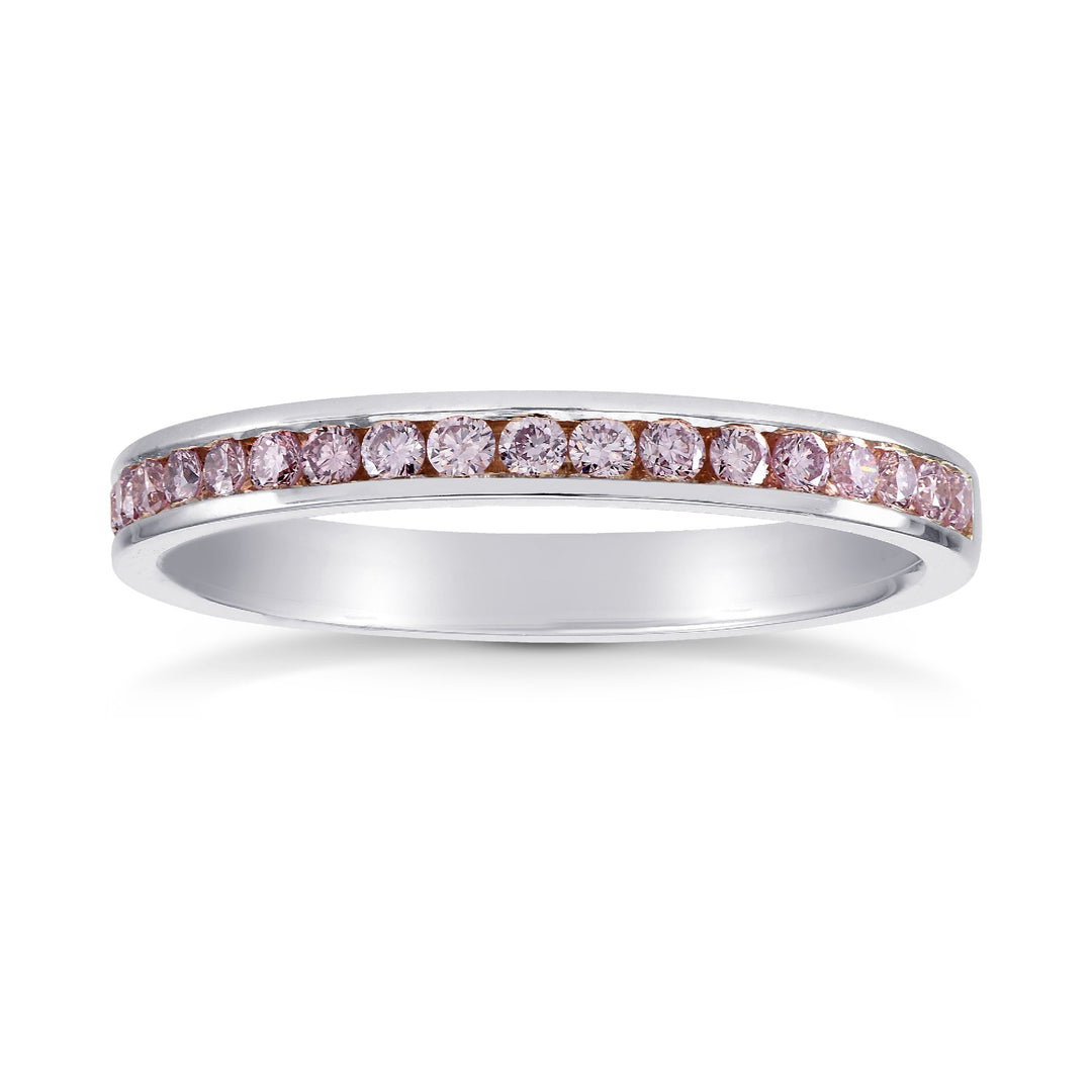 Leibish Fancy Light Pink Diamond Channel-set Wedding Band