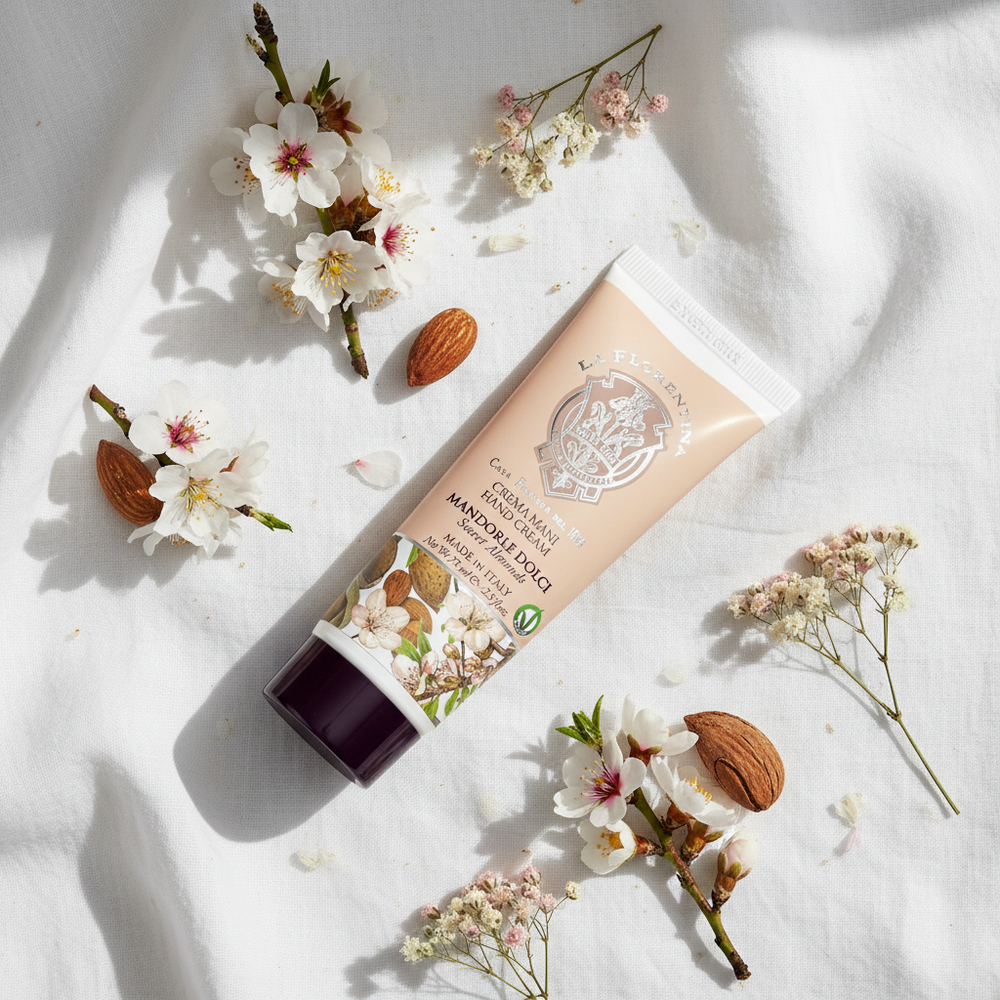 La Florentina Sweet Almond Hand Cream - Flat Lay